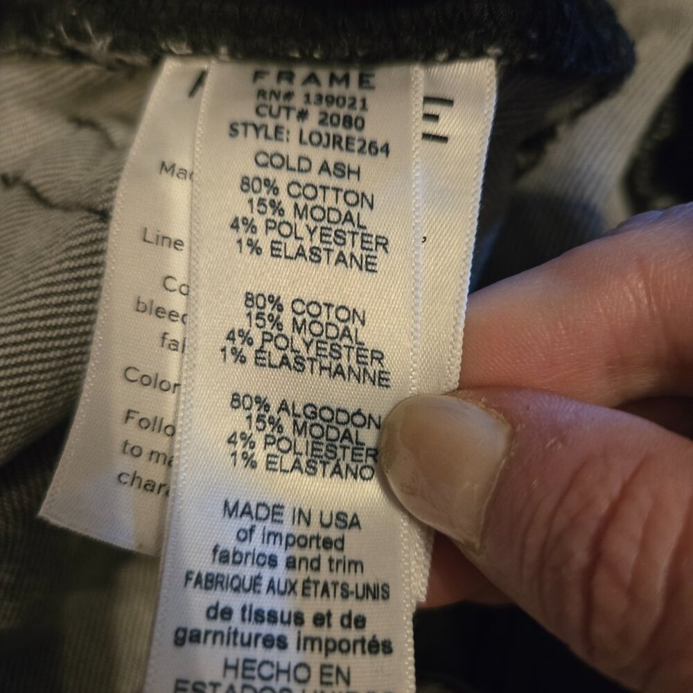 Frame Le Original Jeans Womens Ash Gray Distressed High Rise size 33 - Picture 8 of 13